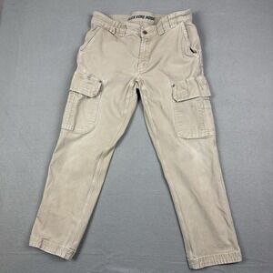 Duluth Trading Co Flex Fire Hose Cargo‎ Pants Khaki FITS Men's 34x28* STAINS